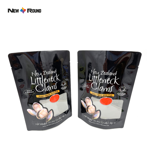 OEM-Fabrik-Standboden-Retortenbeutel aus Aluminiumfolie mit Fenster-Sauce-Verpackung in Lebensmittelqualität