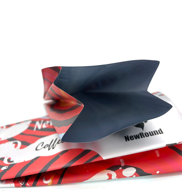 Individuell bedruckter Stabilo-Seal-Kaffeebeutel mit Seitenfalte aus Aluminiumfolie, Quad-Seal-Beutel