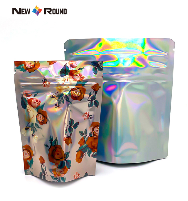 Laser-holografische Mylar-Beutel, essbare, gummiartige, kundenspezifische, kindersichere Kunststoffverpackung mit Reißverschluss und Heißsiegel