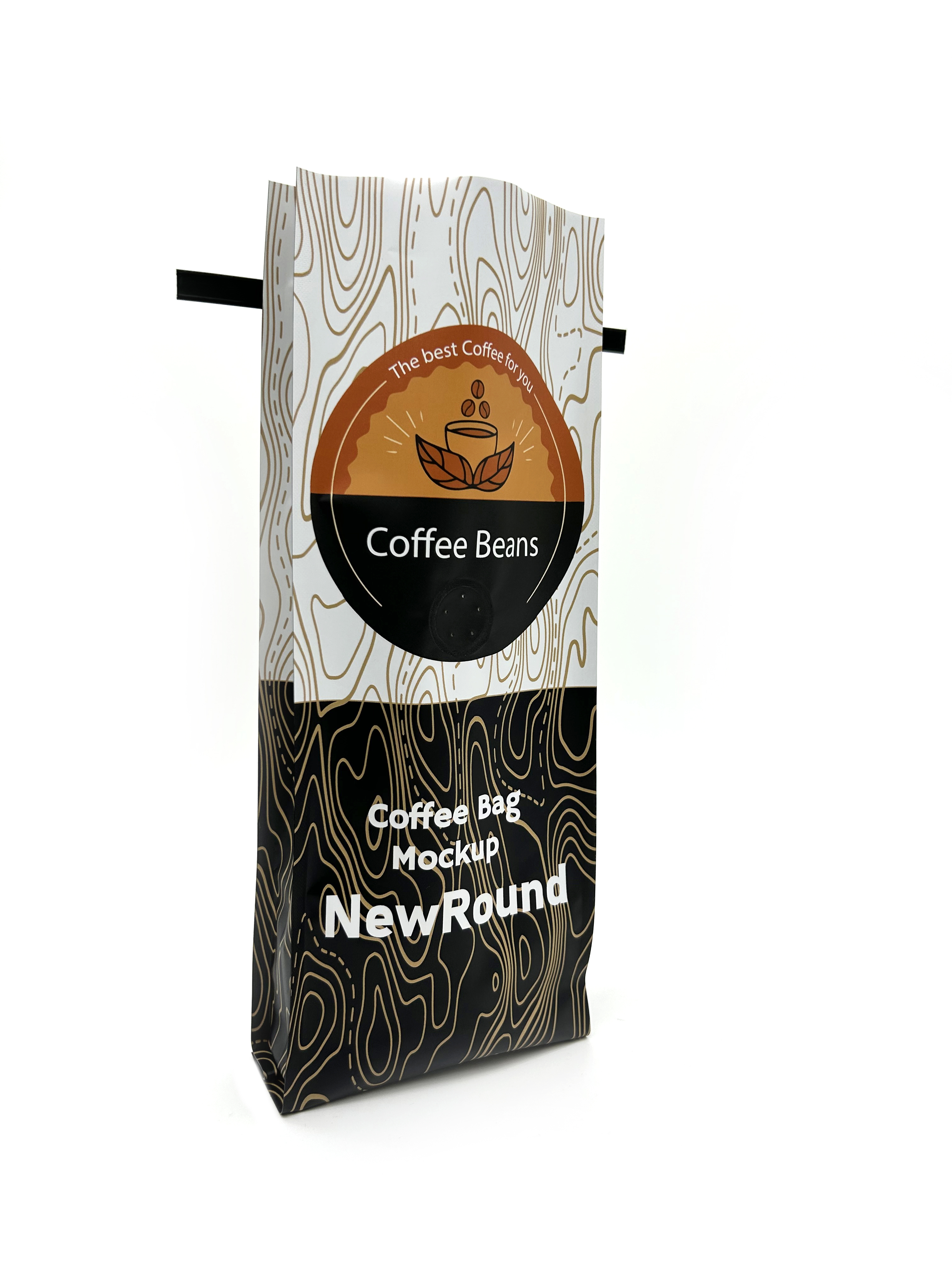 Zwickelbeutel mit Reißverschluss und flachem Boden, Beutel für gemahlenen Bohnenkaffee, Teeverpackung mit Blechband