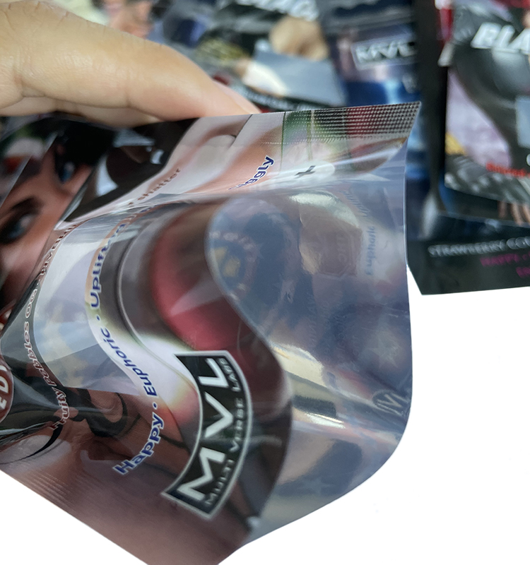 Sachet Gummies Gummibeutel, kindersicher, bedruckt, mit Reißverschluss, geruchsdicht, individuelle essbare Kekse mit Reißverschluss, 1 g, flache Beutel