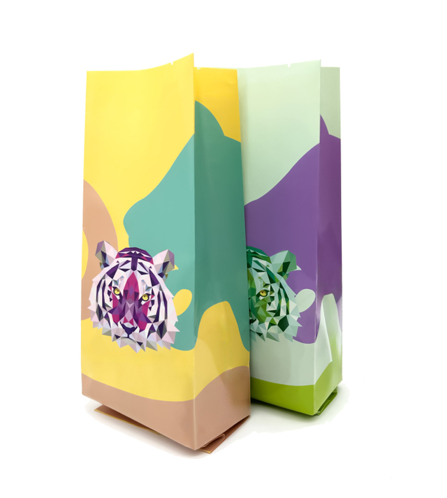  Kundenspezifische Seitenfalten-Quad-Seal-Kunststoff-Aluminiumfolie-Kaffeebohnen-Verpackungsbeutel mit Ventil