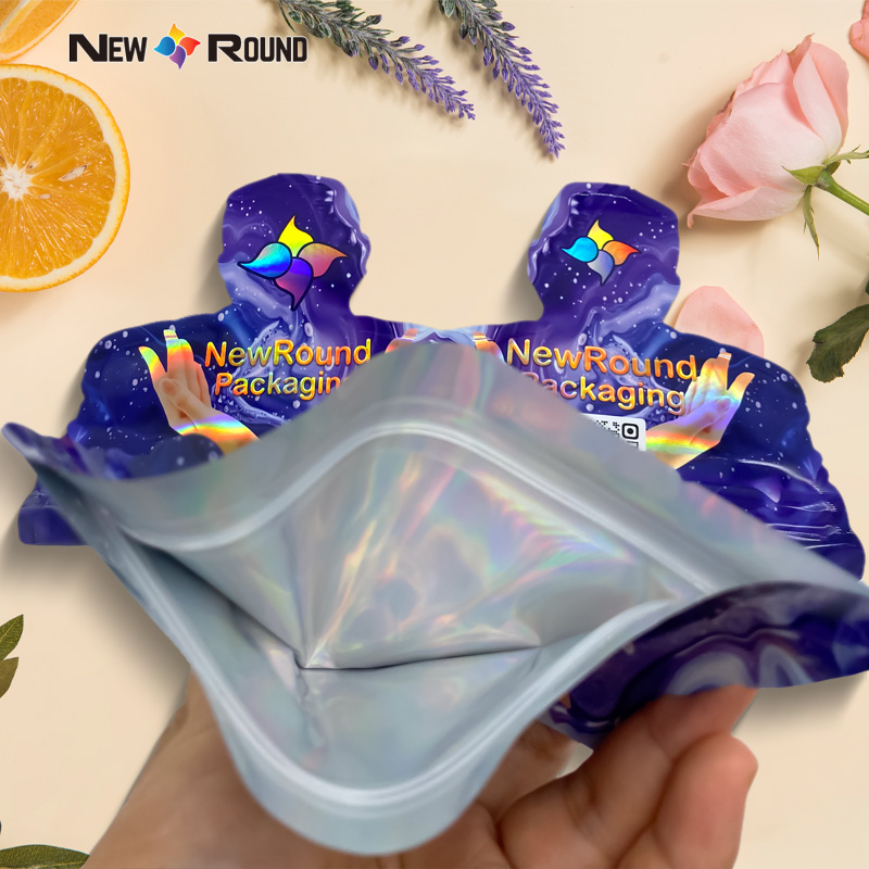 Geruchsbeweis holographischer Stanze Schnittschloss Mylar -Taschen