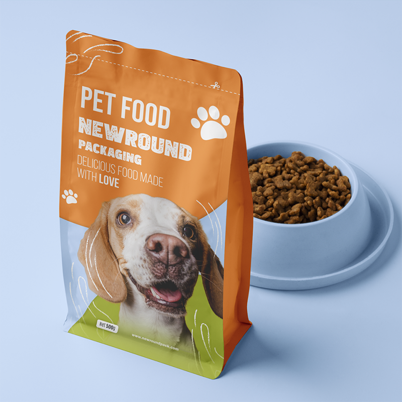 100% recycelbare Flachboden -Hundefutterbeutel
