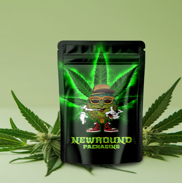 Stehen Sie die Marihuana -Tasche mit Reißverschluss auf