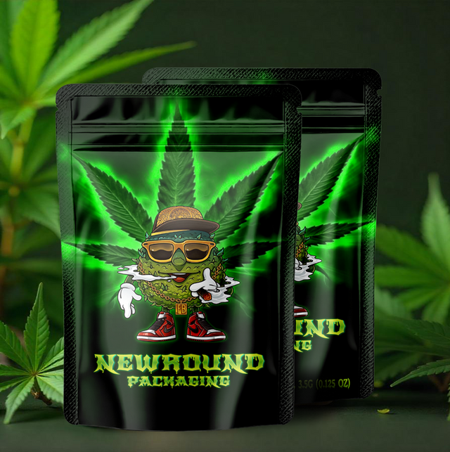 Stehen Sie die Marihuana -Tasche mit Reißverschluss auf