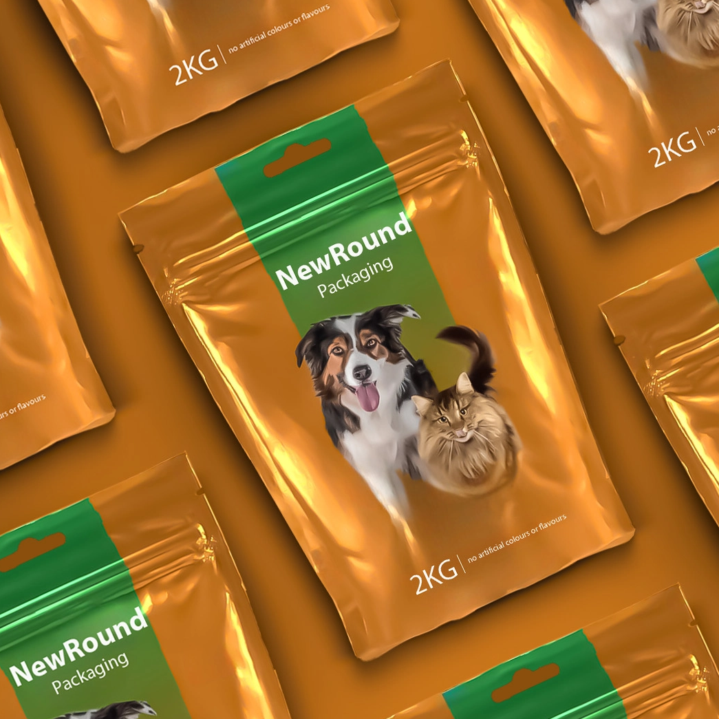 Pet Food Verpackung mit recycelbarem Stand -up -Design