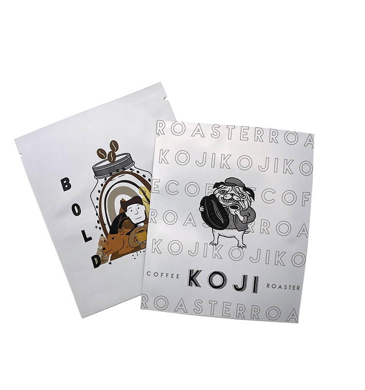 Kraftpapier mit flachem Boden, individuell bedruckte Verpackung, biologisch abbaubare, kompostierbare leere Bohnenverpackung, Kaffeebeutel