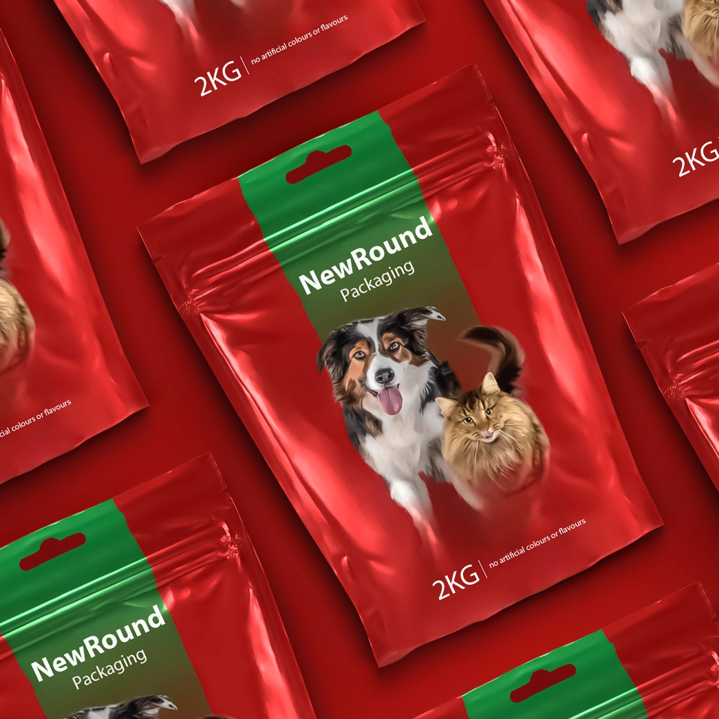 Pet Food Verpackung mit recycelbarem Stand -up -Design