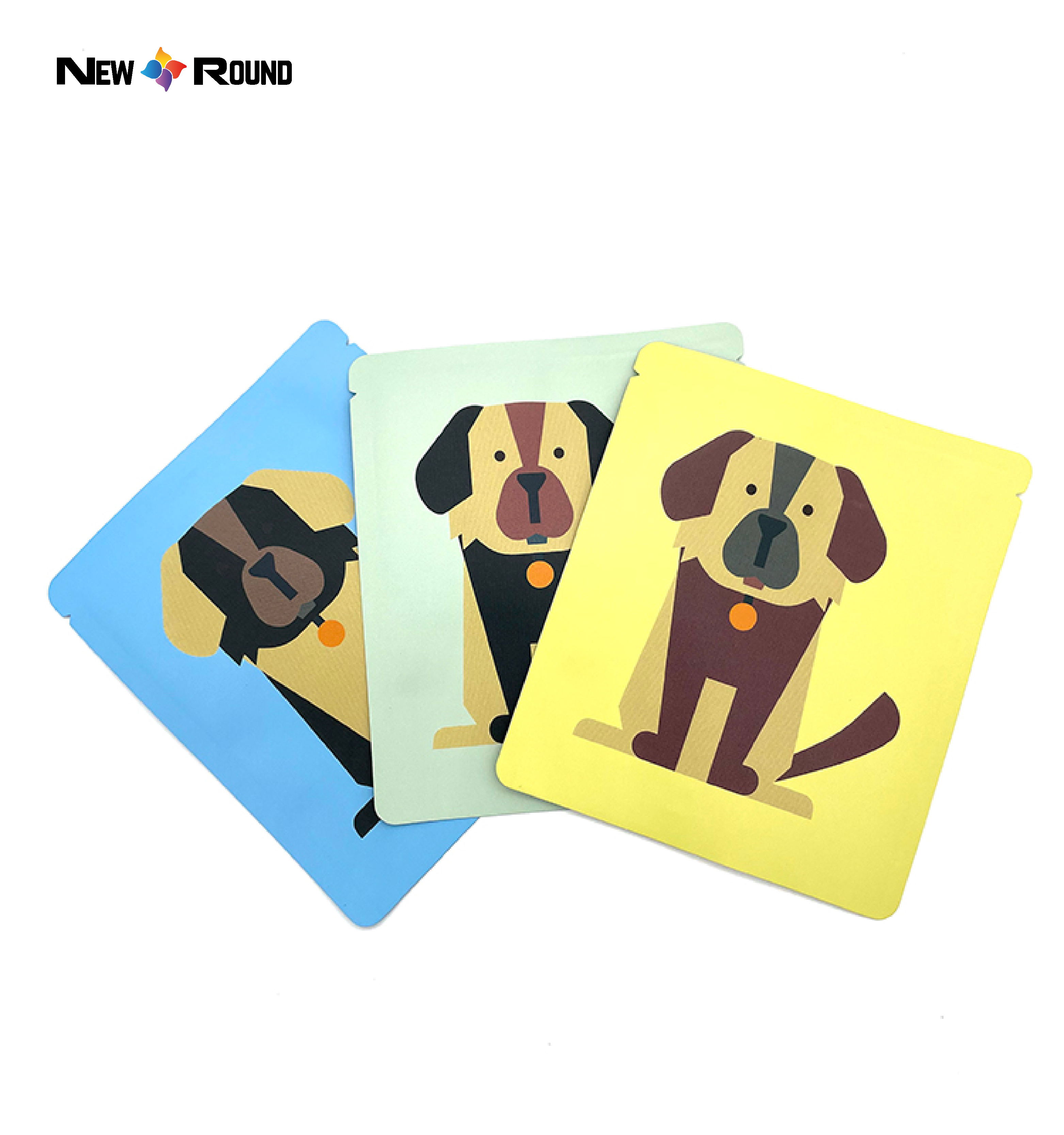 Verpackungsbeutel für Lebensmittel, flacher Boden, trockener Hundesnack, individuell bedruckter Standbodenbeutel für Leckerli für Haustiere